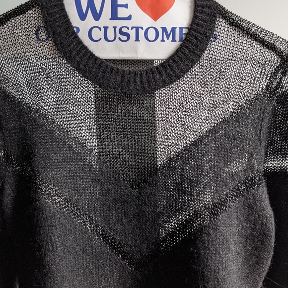 Rag & Bone black wool sweater with sheer detail - Picture 3 of 13